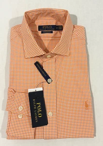 Neu Polo Ralph Lauren Herren Classic Fit Gingham Performance Twill Hemd Orange M - Bild 1 von 6