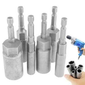 10 Hex Magnetic Nut Driver Set 6 to 17mm Socket Impact Drill Bits 1/4" Tool-- - Picture 1 of 10