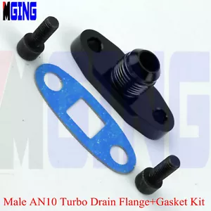 Male 10an an10 10 Turbo Oil Drain Outlet Flange Gasket Adapter Kit T3 T4 - Foto 1 di 4