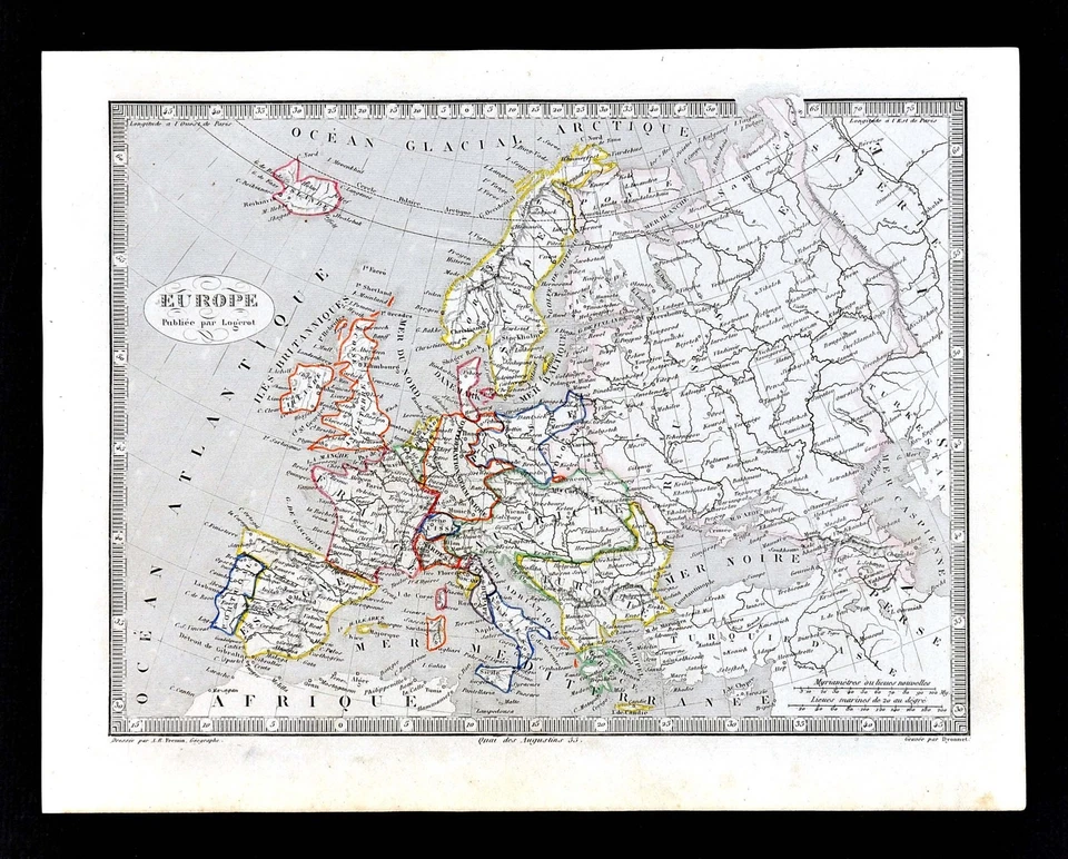 Mapa Monin Fremin 1835 - Europa Francia España Italia Alemania Austria Gran Bretaña Foto 1 de 1
