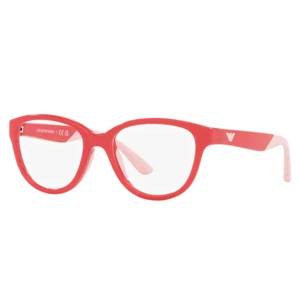 Emporio Armani KIDS EK 3002 5380 Shiny Coral Plastic Cat-Eye Eyeglasses 47mm - Picture 1 of 3