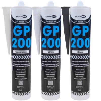 BOND IT Sigillante silicone multiuso tubo sigillante resistente alla muffa GP200 - colore a scelta