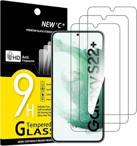 Samsung Galaxy S22 Plus Screen Protector NEW'C Tempered Glass Bubble Free 3 Pack - Picture 1 of 10