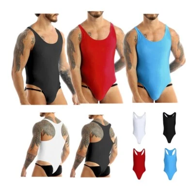 Herren Bikini Übung Overalls Laufen Trikot Racer Back Badeanzug Mankini Schwul - Bild 1 von 4