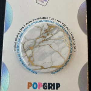 Empuñadura de teléfono PopSocket oro blanco mármol enchufe pop - Imagen 1 de 3