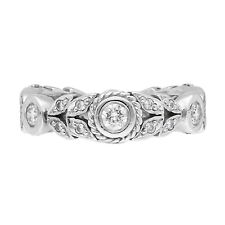 Penny Preville 18k White Gold Diamond Eternity 5.6mm Wide Band Ring Size 6.25x