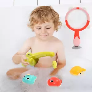 Magnetic LED Light up Fishing Games Baby Bath Toys Set with Fishing Rod Toddler - Picture 1 of 4