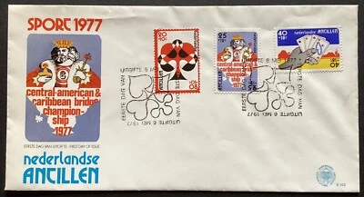 NETHERLANDS ANTILLES 1977 Bridge Championship FDC (K1267 - Image 1 of 2