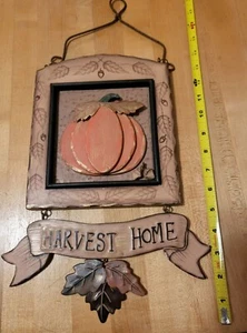 Wood Pumpkin Sign "Harvest Home" Thanksgiving Hanging Wall Home Decor Halloween - Picture 1 of 1