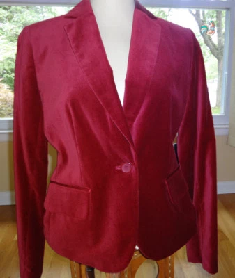 Blazer/chaqueta para mujer Kennet Cole terciopelo rojo talla 2 nueva con etiquetas Foto 1 de 4