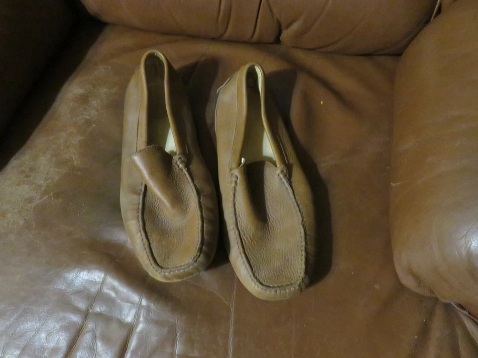 L.B. Mocasines de conducción Evans marrón sin cordones talla 12 Cuero 5468 Foto 1 de 4