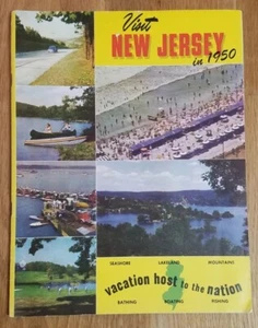 Visit New Jersey 1950 Vacation Tourism Seashore Lakes Mountains Historic Tours - Picture 1 of 21
