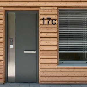 HOUSE NUMBER LETTER Arial Acrylic Large Floating Stylish Modern Gloss Black DIY - Picture 1 of 74