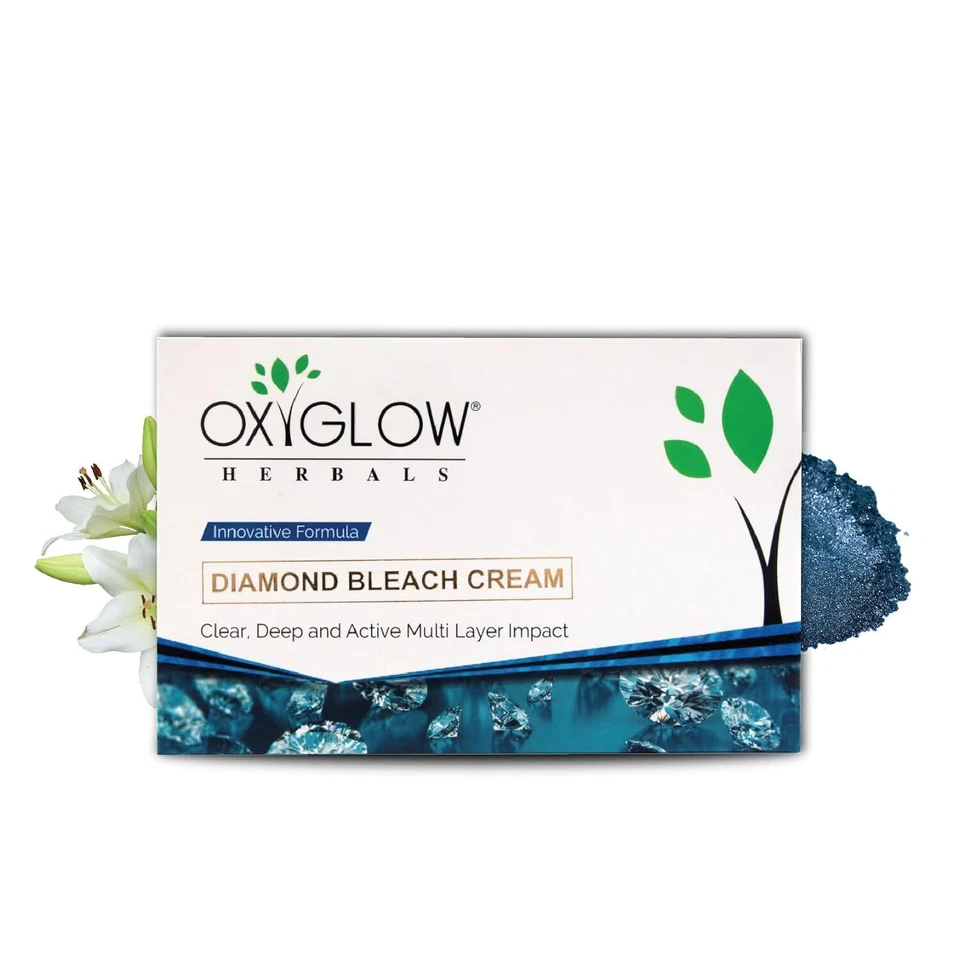 Oxyglow Herbal Diamond Bleach Cream-Skin tone remove clear-For Men & Women-300ml - Image 1 of 4