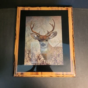 VTG Foil Deer Buck Rustic Lacquered Wood Wall Art Hunting Man Cave 11.5”H × 9.5" - Picture 1 of 20