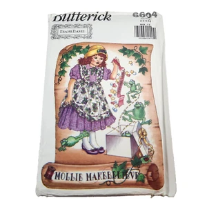 Vestido y delantal Butterick patrón de costura 6604 niñas sin cortar talla 2-3-4-5-6 - Imagen 1 de 2