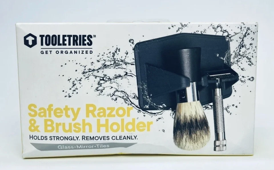 Tooletries The Maverick Safety Razor & Brush Holder for Tile Mirror Glass