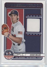 2023 Panini USA Baseball Stars & Stripes U-18 World Cup Materials Aidan Miller