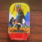 Vintage Indian Chief with Bow on Horseback Tin Litho Metal Whistle Made In Japan