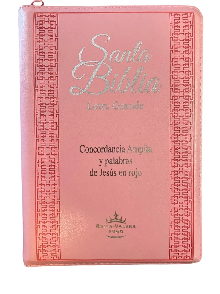 Biblia Letra Grande Reina Valera 1960 Con Cierre Rosado Indice Concordancia