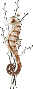 Atlantic Seahorse Metal Wall Sculpture Brown One Size - Coastal Style - Ocean Th - Picture 1 of 5