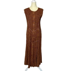 Zoey & Beth Maxikleid 100% Viskose braun rostfarben Flügelärmel Boho Hippie Größe M - Bild 1 von 15