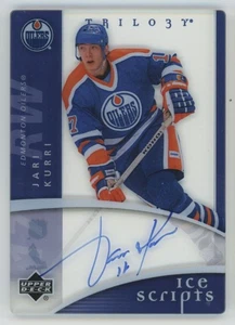 2007-08 UPPER DECK TRILOGY Jari Kurri ICE SCRIPTS AUTO AUTOGRAPH - Picture 1 of 2