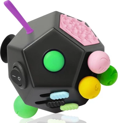 VCOSTORE Fidget Cube mit 12 Seiten, Infinity Cube Fidget Anti Stress Würfel