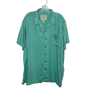 St. Johns Bay Button Front Shirt Mens XXL Green New Classic Fit Cascade - Picture 1 of 9
