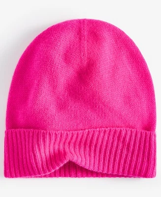 Gorro Charter Club 100 % cachemir con puños, creado para Macys - llama rosa Foto 1 de 4