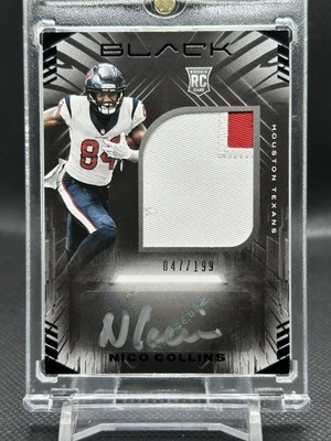 🔥2021 PANINI BLACK - NICO COLLINS - 2 Color RPA /199  Houston Texan RC - Image 1 of 2