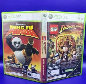 LEGO Indiana Jones / Kung Fu Panda Paquete Dual Microsoft Xbox 360 con Folleto Manual - Imagen 1 de 3