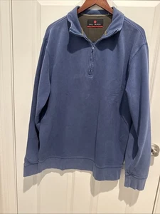 Bill Blas Mens Quarter-Zip Knit Golf Pullover Sweatshirt XL Blue Casual - Picture 1 of 10