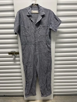 Rare Vintage 70s Red Kap Coveralls Hickory Stripe Denim Railroad  Mens 40Reg - Image 1 of 4