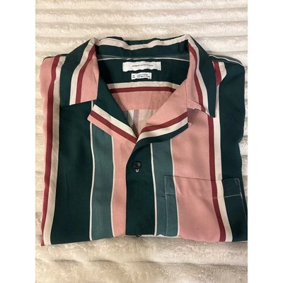 Urban Outfitters Mens XL Striped Button Down Shirt Short Sleeve Resort Camp - Image 1 of 4