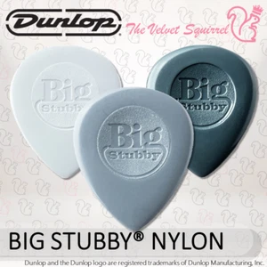 🐋 BIG STUBBY® NYLON Guitar Picks 🎸 Genuine Jim Dunlop® Plectrums 445R Mediator - Picture 1 of 10