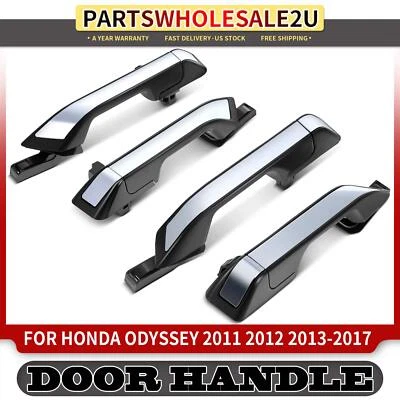 4x Manija de puerta exterior delantera y trasera negra + cromada para Honda Odyssey 2011-2017 Foto 1 de 4