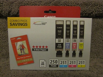 Canon PGI-250 CLI-251 C/M/Y/K Ink Cartridges Genuine New PGI250 CLI251 250 251 - Image 1 of 4