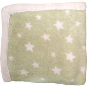 Katie Little Kidsline Green White Star Baby Blanket Lovey Fleece Printed Boa