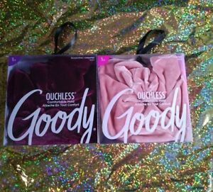 Goody Ouchless Painfree Women's Pink Burgundy Velvet Big Hair Scrunchies 2pc NIB