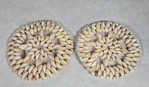 Set Of 2 Seashell Hawaiian Doily Trivet Hot Pad  6" Luau Tiki Bar Ocean Decor - Picture 1 of 4