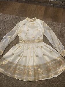 Vintage Countess Antonietta Ninni Couture lined formal gown gold cream