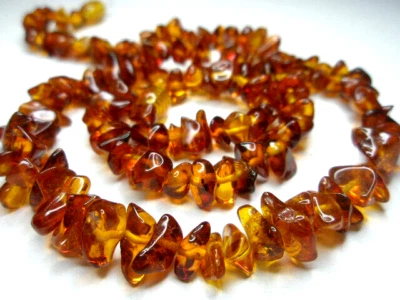 COLLAR hechos de ámbar báltico natural - coñac - Imagen 1 de 4