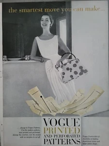 1952 Vogue Printed perforated sewing pattern 9147 women's dress Vintage Ad - Picture 1 of 1