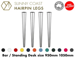 Hairpin Legs x 4 | Bar / Standing Desk sizes | AUST Made | Standard Colours x 12 - Picture 1 of 37