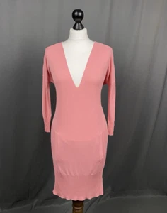 Balecianga Women's Pink Oversized Sweater V-Neck Dress Size 34 - Picture 1 of 11