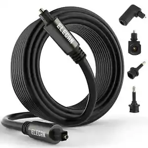 Optical Audio Cable 30 Ft Digital Audio Toslink Cable Cord-Fiber Optic-Gold P... - Picture 1 of 6