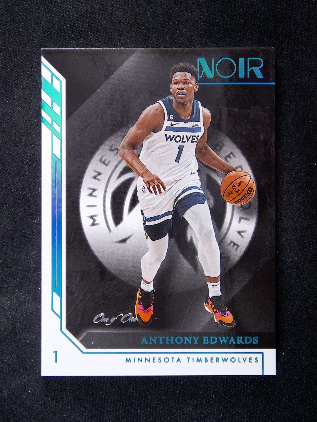 2022-23 Noir Anthony Edwards #62 Timberwolves Platinum One Of One JSY# 1/1