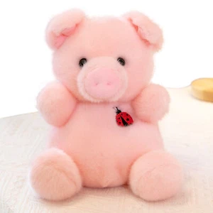 Pink Plush Piggy Cute Furry Piggy Stuffed Animal Toy Pig Plush Toy for Kids Gift - Picture 1 of 9