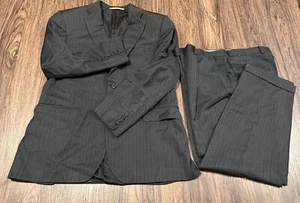 BURBERRY'S 100% WOOL DOUBLE BREASTED SUIT 43R PANT BROWN(read) - Picture 1 of 8